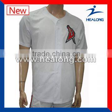 100% Polyester Blank Mens Baseball Jerseys White