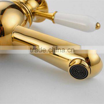 Single Handle Gold Basin Sink Faucet photo-2