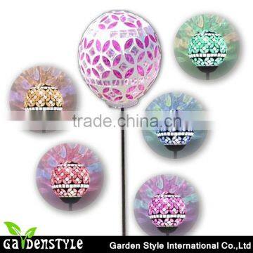 rgb led light Mosaic Glass Ball Lamp, Garden Stake Yard led decorative light, Multi-color Color Changing decoration light