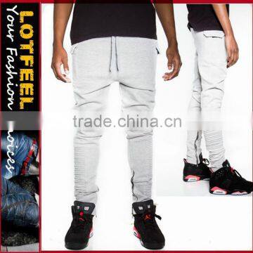 Grey biker JOGGERS man pants moto jogger pants gym pants (lotbike076)