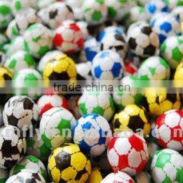 Footballs shape milk compound chocolate candy