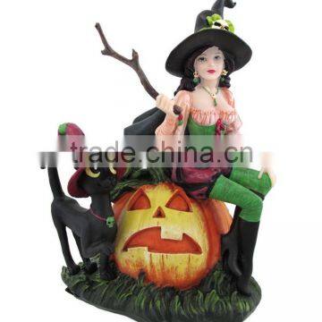Personalized Handmade Painted Decorative Resin Halloween Witch