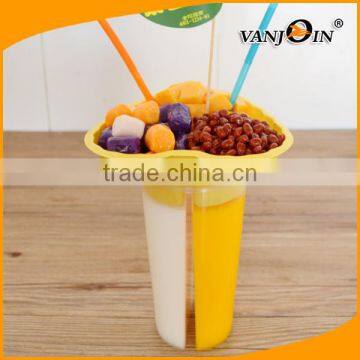 32oz 24oz Bubble Boba Tea Plastic 3 Drinks 1 Cup For Sale photo-4