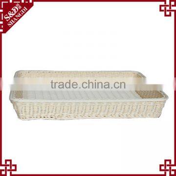 Wholesale Plastic Rattanwoven Picnic Basket for Fruit and Bread Display photo-2