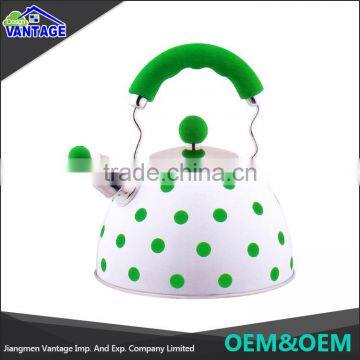 Hot sale colorful coating whistling kettle stainless steel for family camping