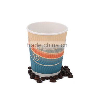 Beverage takeaway custom disposable coffee holder ripple paper coffee cups