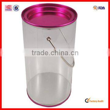 pvc tube,pvc tin bucket with metal handle