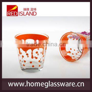 glass manufantory supply drinking glass cup with decal