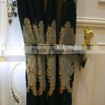 Noble Luxury Design Embroidery Fabric Ready Made Window Curtain With Valance and Sheer Set photo-4