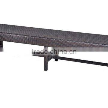 2017 Trade Assurance Most Popular Outdoor Simple Design Alum Frame pe Brown Rattan Dining Table Set Furniture photo-4