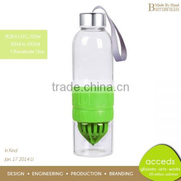 Borosilicate Glass Juice Lemon Water Bottle