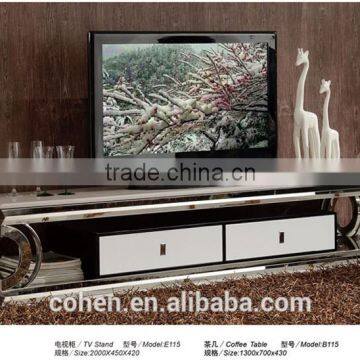 Luxury Superior Stainless Steel Frame TV Stand/cabinet/units Design With Marble Top photo-2