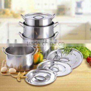 8pieces Stainless Steel cooking pot set with fashionable design