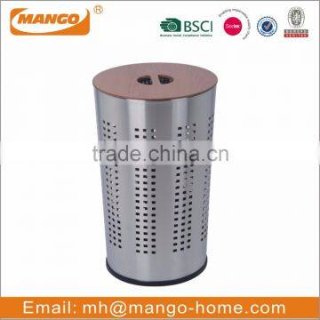 Hot Sale Cone MDF Cover Stainless Steel Laundry Bin