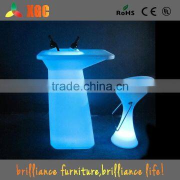 Cheap Plastic Round Tables for Sale/Colorful Light LED Plastic Furniture Bar Table photo-2