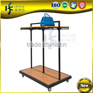 metal and wood material popular used custom clothing retail displays