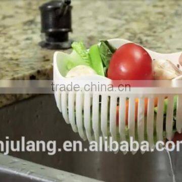 2017 New Design Plastic Salad/fruit Cutter Bowl/Plastic Salad Cutter Bowl for Kitchen