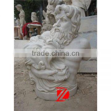 stone man and lion head statue