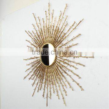 Gold Mirror Hammered Metal Frame Mirror