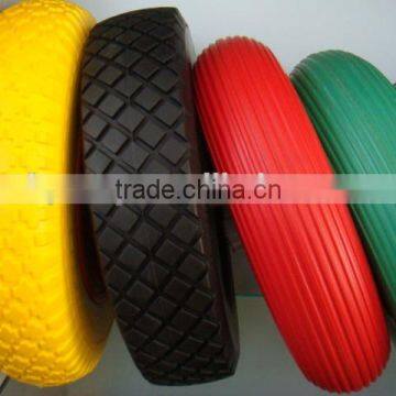 Flat Free Wheel pu Wheel 3.00-4 Solid Wheel photo-3