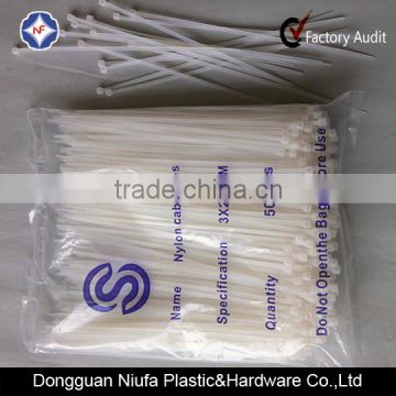 White nylon plastic cable tie for bag closure make in China