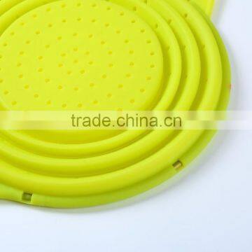 Green Silicone Folding Kitchenware Colander With Handle photo-6