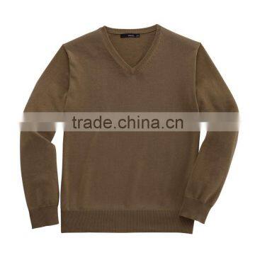 Acrylic V-neck Woolen Flat Knitted Mens Pullover photo-2
