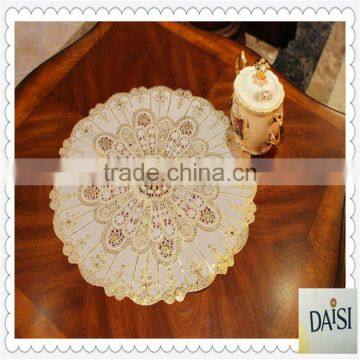 Golden 38CM*38CM economic and elegant PVC lace placemat