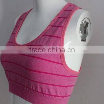 Wholesale sexy back open ladies sports bra/stripe sports bra