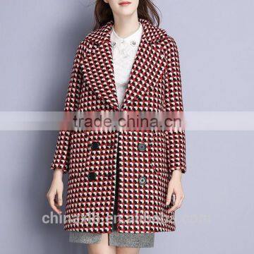 High quality cashmere wool wide sleeve woman coat