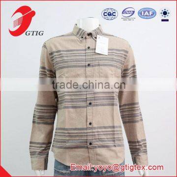 100% COTTON MEN LONG SLEEVE WOVEN CAUSUAL SHIRTS, TWIESTED YARN