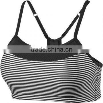 High quality stripes fitness wear tank top,custom gym bra for training