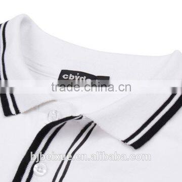 OEM White Cotton Printing Custom Collar Tshirt Design Plain Mens Tshirt photo-6