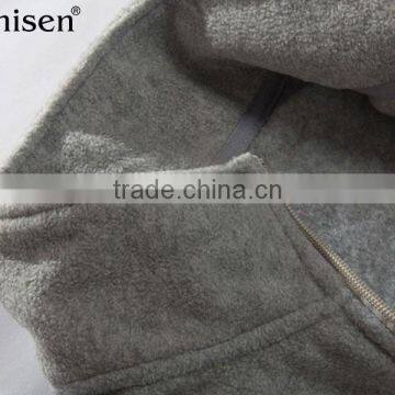 Apparel Manufacturer Pocket Outdoor Wear Plain Grey Xxxxl Men's Polar Fleece Coat photo-3