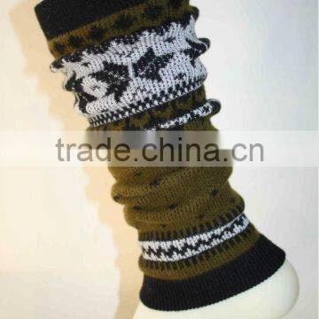 wool yarn knitted wool leg warmers