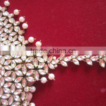 GOLD Tone TCRYSTAL Pearl PAYAL Anklets Toe Ring Barefoot Sandal photo-4