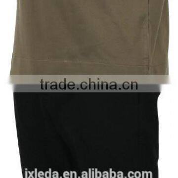 Soft Comfort Stretch Men's Standard Long Sleeve Drip Shoulder Solid Color Crew Neckline Tees photo-4