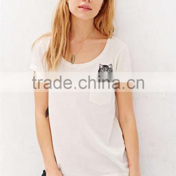 Simple fashion t shirt design for ladies basic t shirt