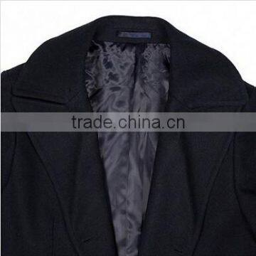 2014 Double-Breasted High Fashion Classical Design Black Lapel Slim Fit Mens Cashmere Men Coat photo-3