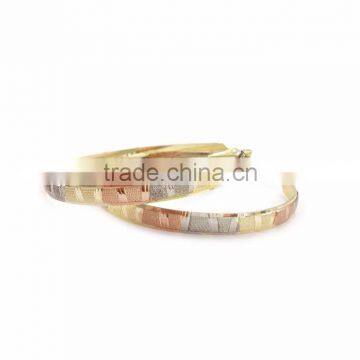 Machine cut micron finish 3 Tone bangles earring