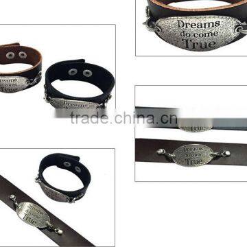 English Words Logo Bracelets,alloy Charm Leather Cuff Bracelet,unique Jewelry Gifts Bracelets photo-5