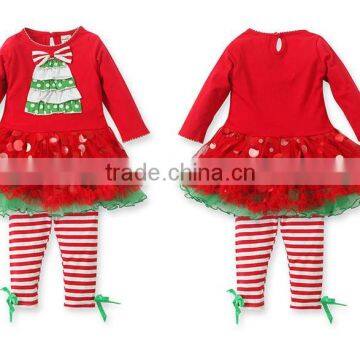 New Arrival baby toddler christmas clothing wholesale christmas tree clothes sets