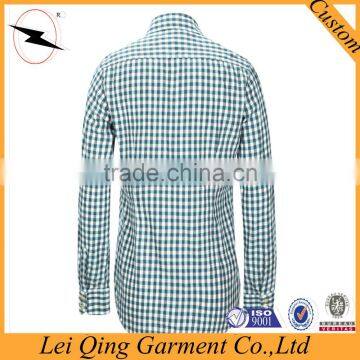 Korean Fashion Green Plaid Men Style Shirts photo-2