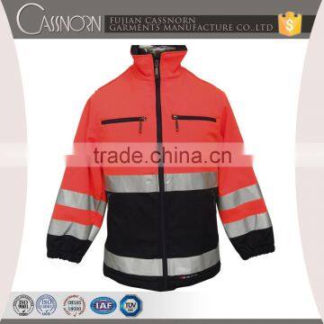 High Visibility Roadway Safety Reflective Softshell Jacket for Special Use