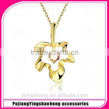 Leaves pendant zircon necklace fashion ideas