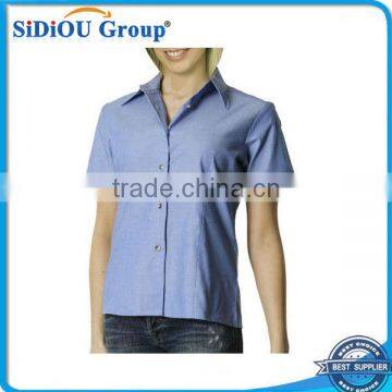 2014 Hot Sale ladies short sleeve uniform shirts