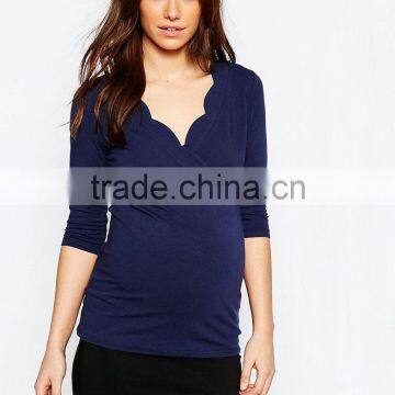 Comfortable Fashion Short Sleeve Knitted Fabric Maternity Clothes
