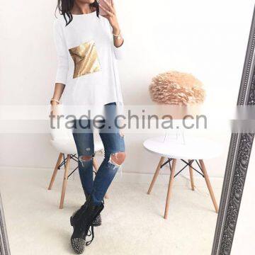 2017 NEW Fashion Women's Long Sleeve Casual Blouse Top T-shirt photo-4