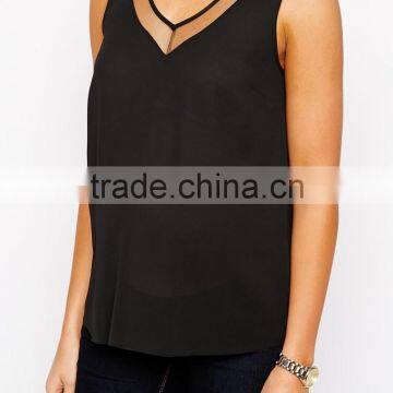 Maternity Vest With Sheer Insert And V Neck 2015 photo-3