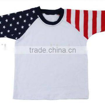 Factory Price Wholesale Fashion Boutique Boys T-shirts July 4 Patriotic Style of Design photo-2